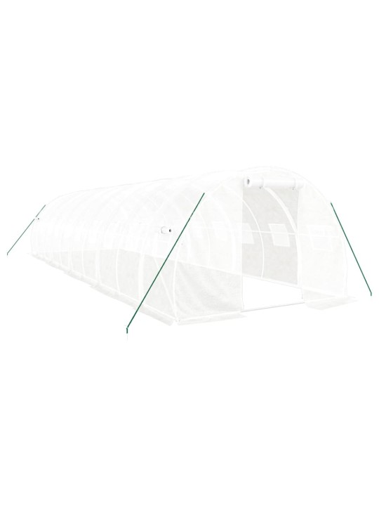 Siltumnīca ar tērauda rāmi, balta, 30 m², 10x3x2 m