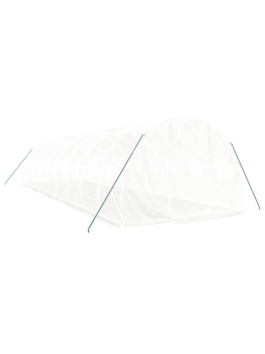Siltumnīca ar tērauda rāmi, balta, 30 m², 10x3x2 m