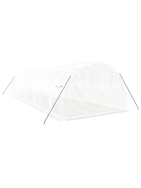 Siltumnīca ar tērauda rāmi, balta, 30 m², 10x3x2 m