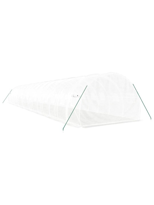 Siltumnīca ar tērauda rāmi, balta, 48 m², 16x3x2 m