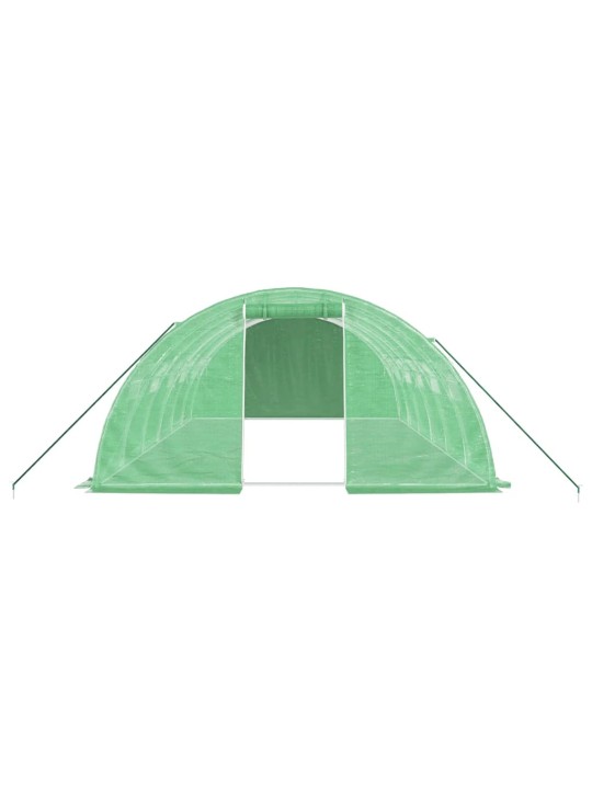 Siltumnīca ar tērauda rāmi, zaļa, 24 m², 6x4x2 m