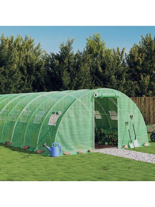 Siltumnīca ar tērauda rāmi, zaļa, 24 m², 6x4x2 m