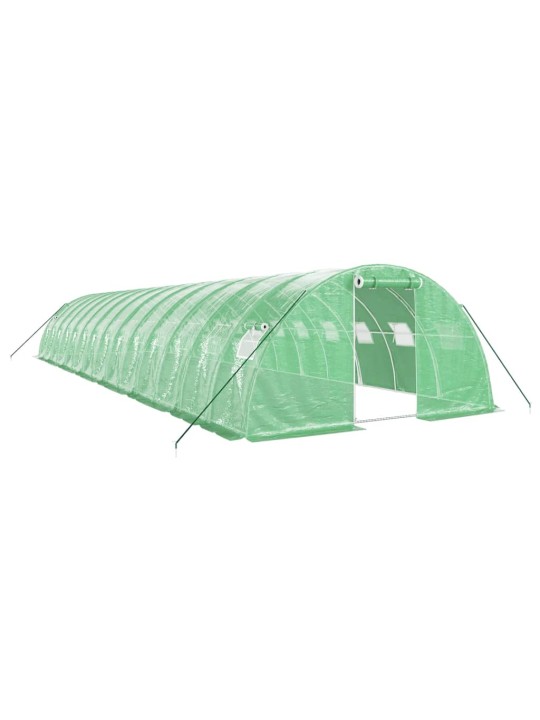 Siltumnīca ar tērauda rāmi, zaļa, 56 m², 14x4x2 m