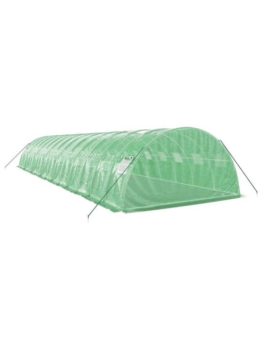 Siltumnīca ar tērauda rāmi, zaļa, 56 m², 14x4x2 m