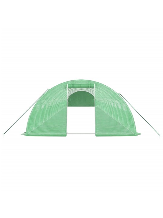 Siltumnīca ar tērauda rāmi, zaļa, 64 m², 16x4x2 m