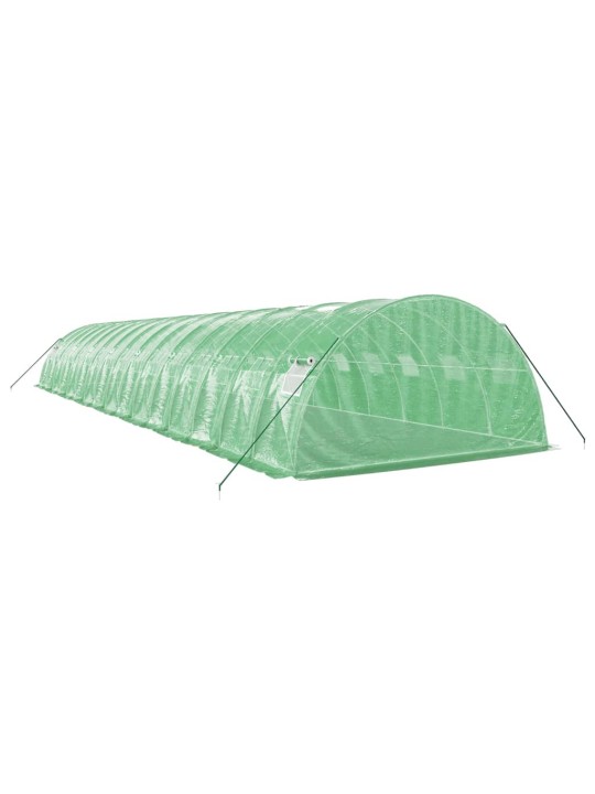 Siltumnīca ar tērauda rāmi, zaļa, 64 m², 16x4x2 m