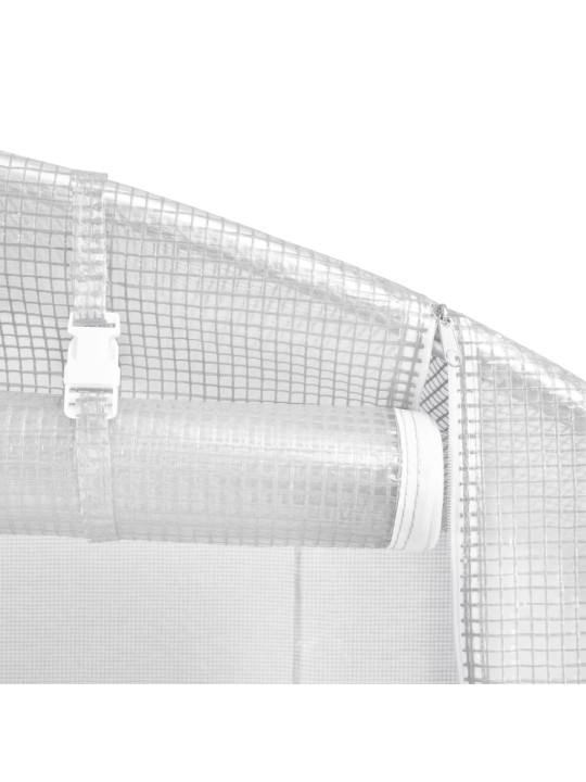 Siltumnīca ar tērauda rāmi, balta, 16 m², 4x4x2 m