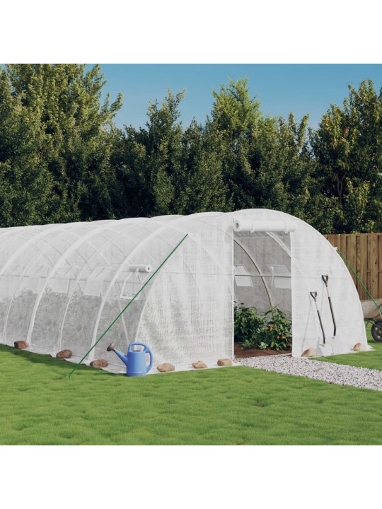 Siltumnīca ar tērauda rāmi, balta, 56 m², 14x4x2 m