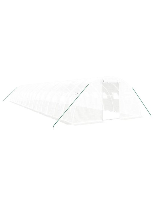 Siltumnīca ar tērauda rāmi, balta, 64 m², 16x4x2 m