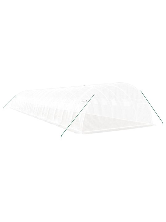 Siltumnīca ar tērauda rāmi, balta, 64 m², 16x4x2 m