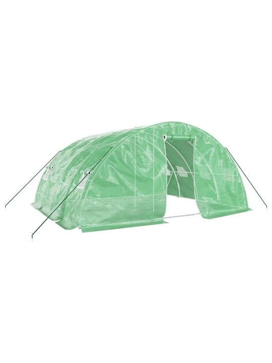 Siltumnīca ar tērauda rāmi, zaļa, 20 m², 5x4x2,3 m