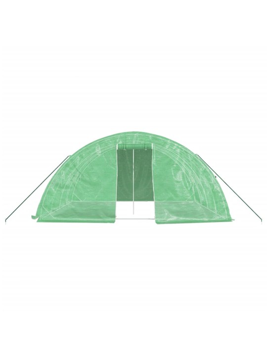 Siltumnīca ar tērauda rāmi, zaļa, 20 m², 5x4x2,3 m