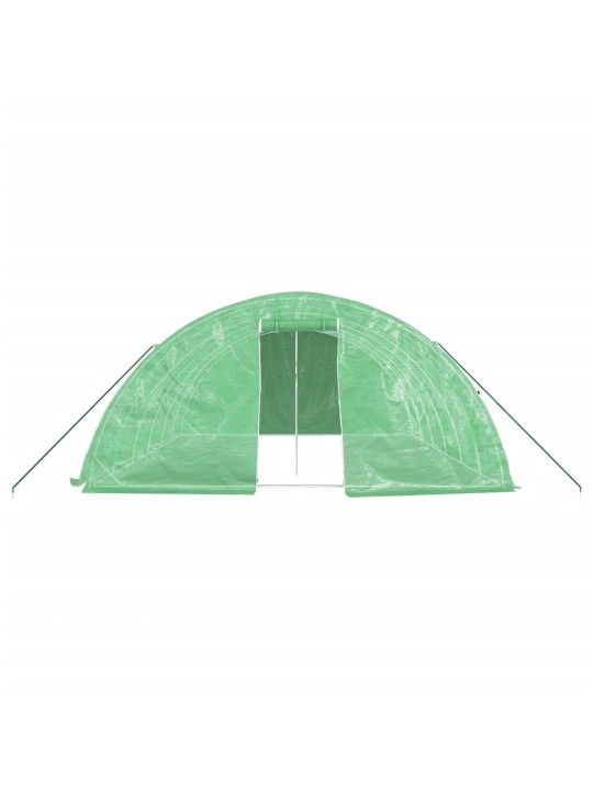 Siltumnīca ar tērauda rāmi, zaļa, 30 m², 6x5x2,3 m