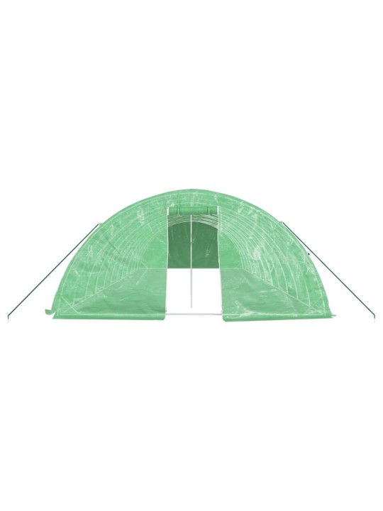 Siltumnīca ar tērauda rāmi, zaļa, 60 m², 12x5x2,3 m