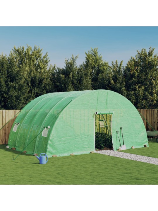 Siltumnīca ar tērauda rāmi, zaļa, 24 m², 6x4x2,85 m