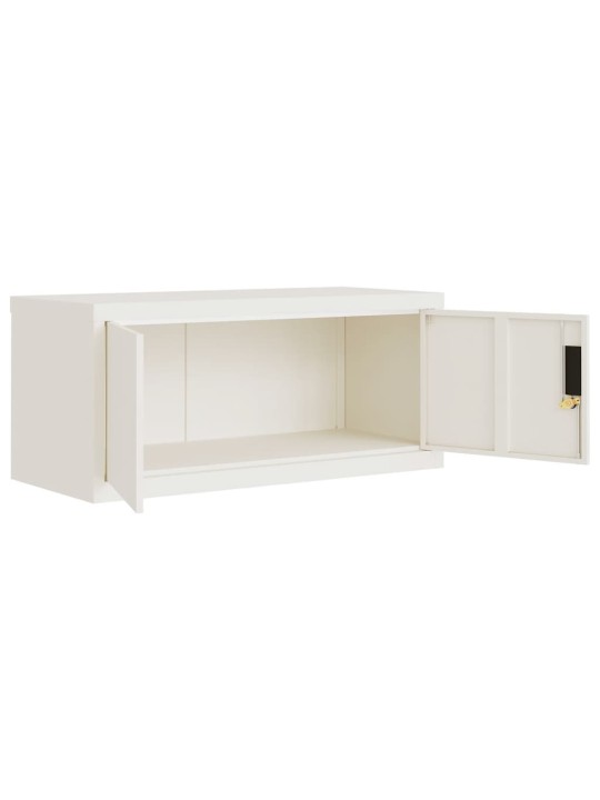Biroja skapis, 90x40x145 cm, balts, tērauds