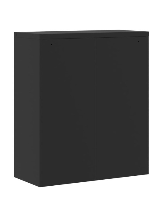 Dokumentu skapis, melns, 90x40x145 cm, tērauds