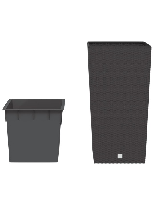 Puķu kaste ar izņemamu ieliktni, brūna, 21/49l, pp rotangpalma