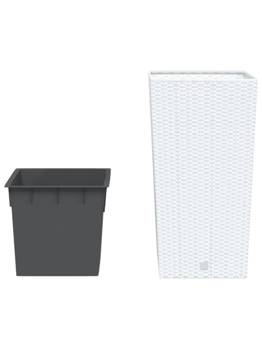 Puķu kaste ar izņemamu ieliktni, balta, 21/49l, pp rotangpalma