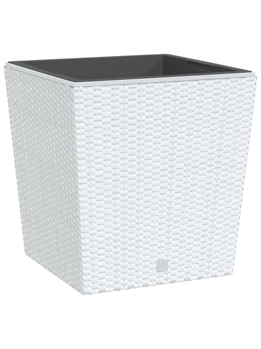 Puķu kaste ar izņemamu ieliktni, balta, 37/64 l, pp rotangpalma