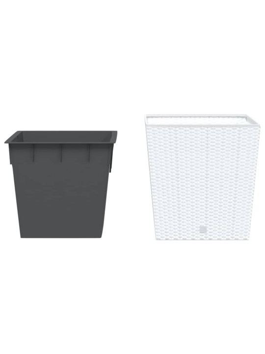 Puķu kaste ar izņemamu ieliktni, balta, 37/64 l, pp rotangpalma