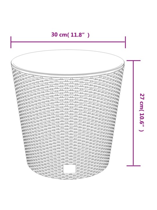 Puķu kaste ar izņemamu ieliktni, balta,15/15,3l, pp rotangpalma