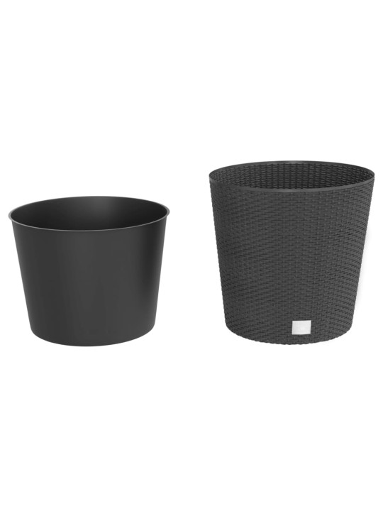 Puķu kaste ar izņemamu ieliktni, pelēka, 35 /37,5 l, pp