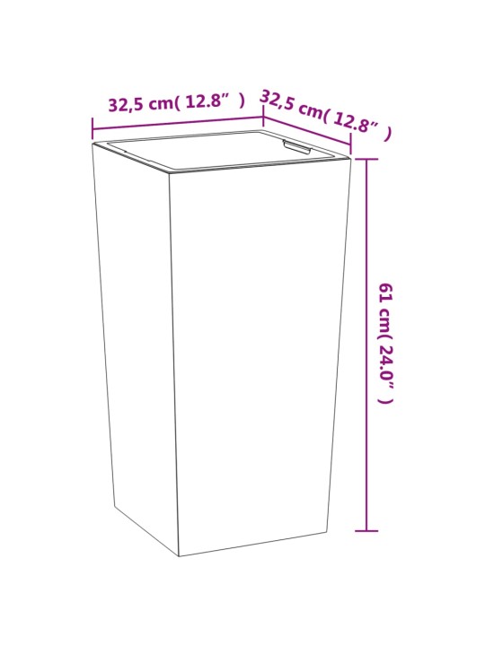 Puķu kaste ar izņemamu ieliktni, pelēka, 21/49 l, pp