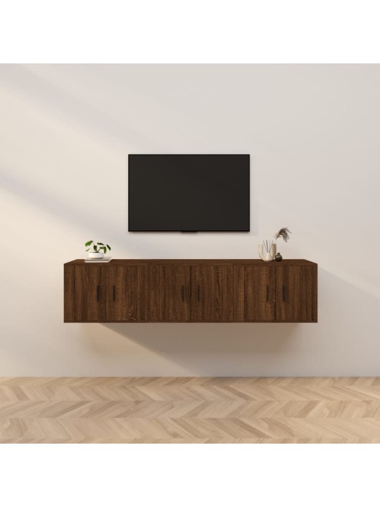 Sienas tv skapīši, 3 gab., ozolkoka krāsā 57x34,5x40 cm