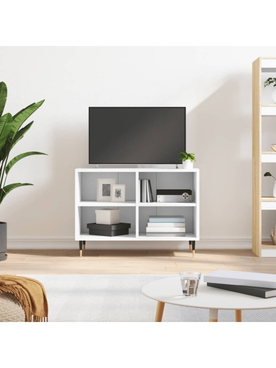 Tv plauktiņš, balts, 69,5x30x50 cm, inženierijas koks