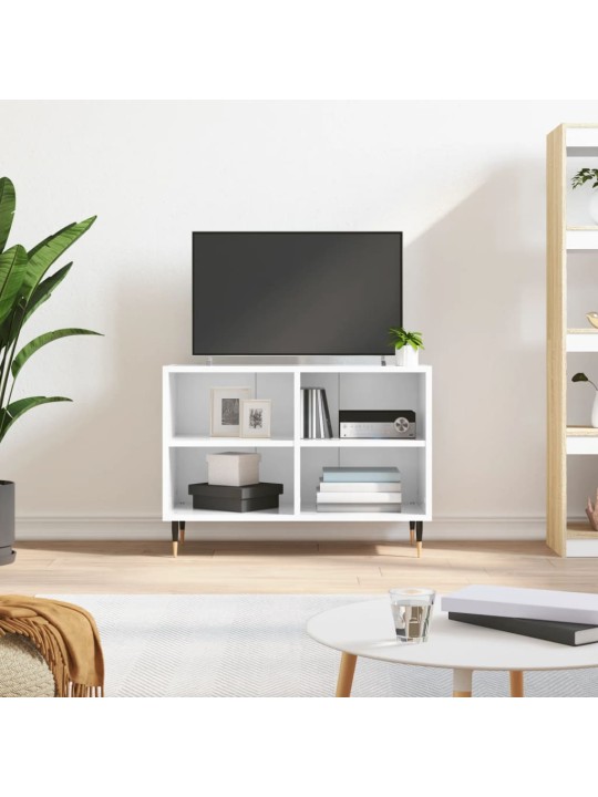 Tv skapītis, spīdīgi balts, 69,5x30x50 cm, inženierijas koks