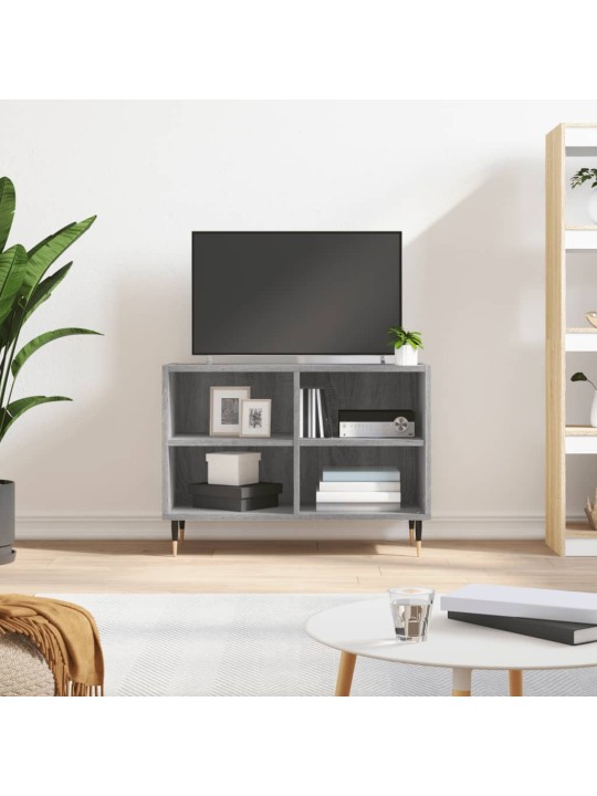 Tv skapītis, pelēka ozolkoka, 69,5x30x50 cm, inženierijas koks