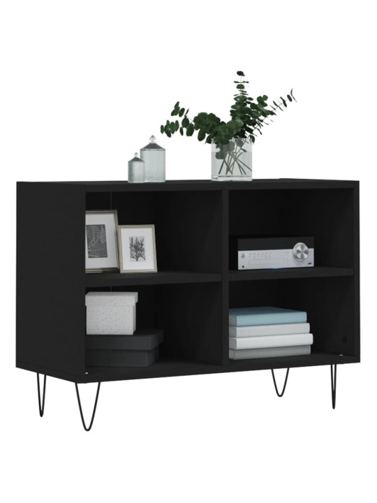 Tv plauktiņš, melns, 69,5x30x50 cm, inženierijas koks