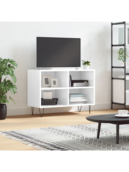 Tv skapītis, spīdīgi balts, 69,5x30x50 cm, inženierijas koks
