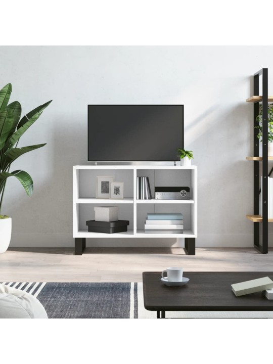 Tv plauktiņš, balts, 69,5x30x50 cm, inženierijas koks
