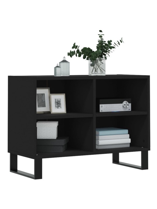 Tv plauktiņš, melns, 69,5x30x50 cm, inženierijas koks
