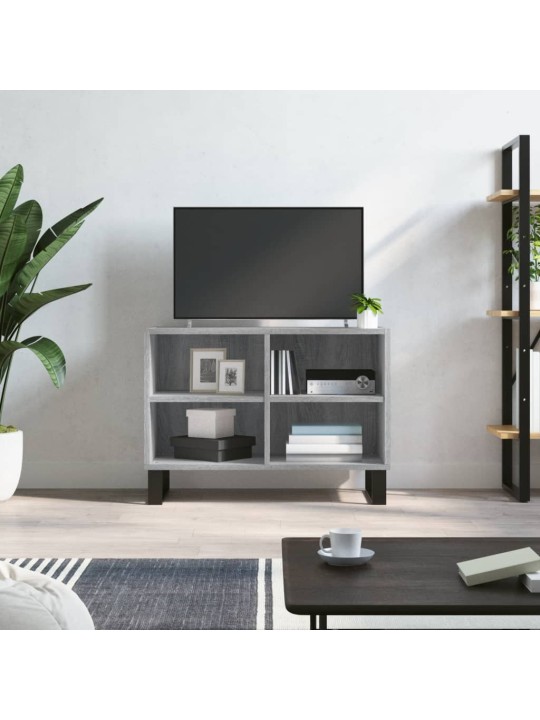 Tv skapītis, pelēka ozolkoka, 69,5x30x50 cm, inženierijas koks