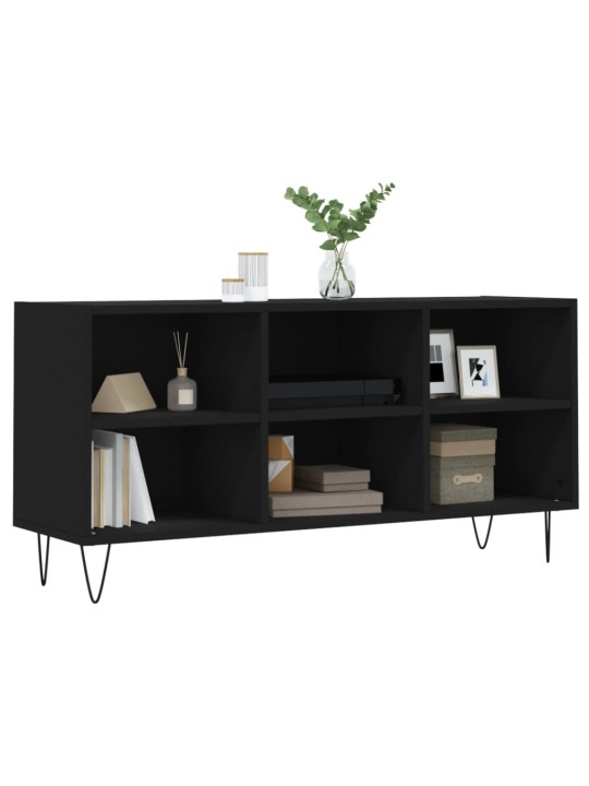 Tv plauktiņš, melns, 103,5x30x50 cm, inženierijas koks