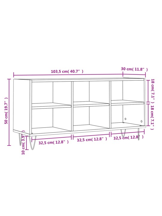 Tv plauktiņš, melns, 103,5x30x50 cm, inženierijas koks