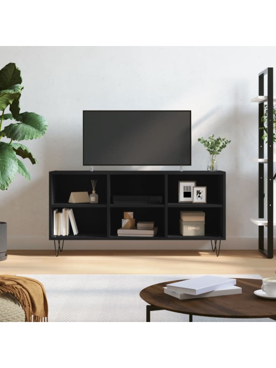 Tv plauktiņš, melns, 103,5x30x50 cm, inženierijas koks