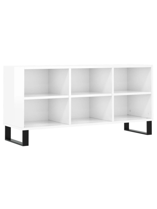 Tv skapītis, spīdīgi balts, 103,5x30x50 cm, inženierijas koks