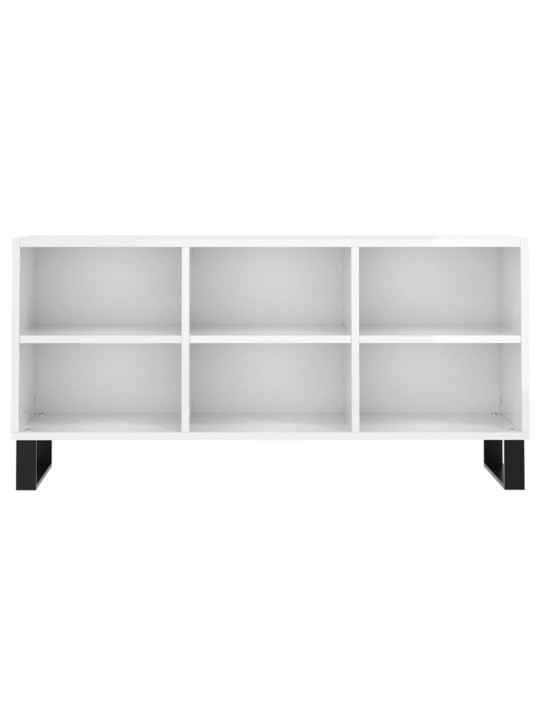 Tv skapītis, spīdīgi balts, 103,5x30x50 cm, inženierijas koks