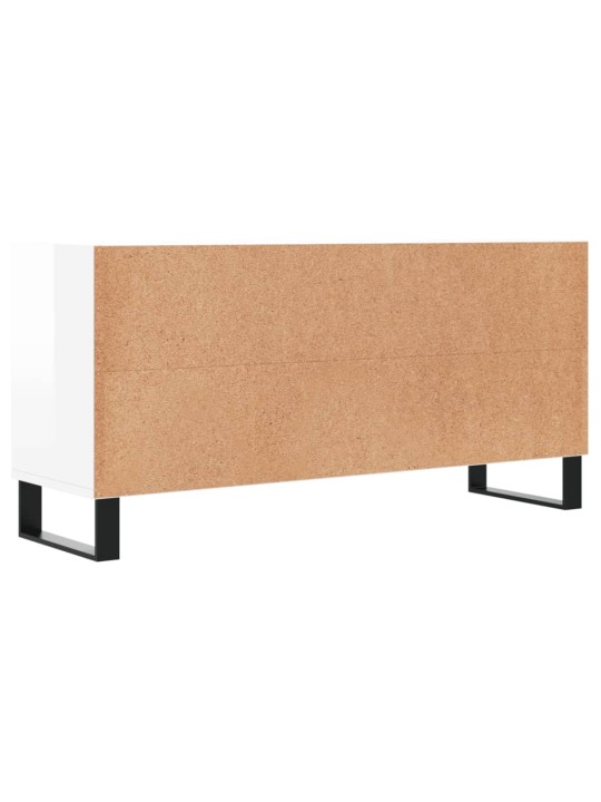 Tv skapītis, spīdīgi balts, 103,5x30x50 cm, inženierijas koks