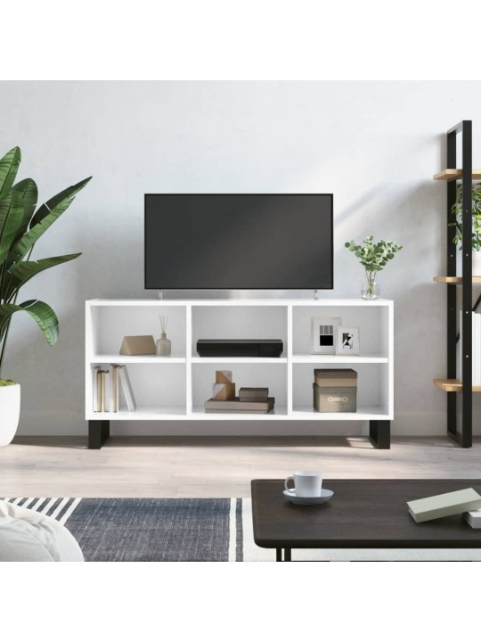 Tv skapītis, spīdīgi balts, 103,5x30x50 cm, inženierijas koks