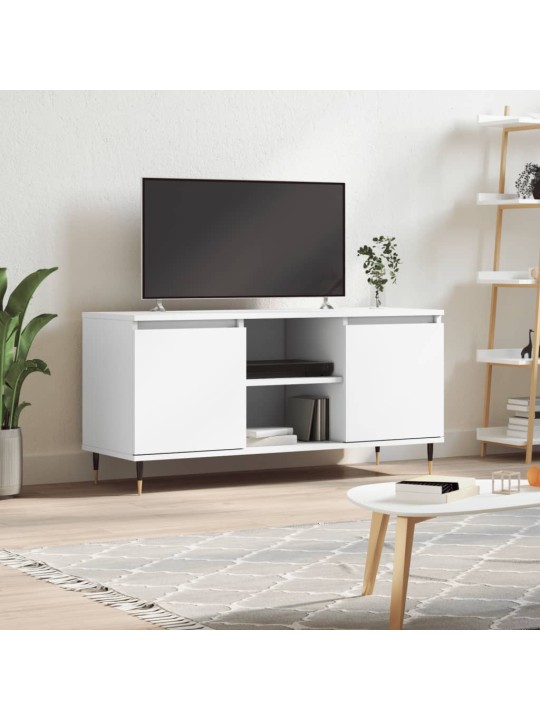 Tv skapītis, balts, 104x35x50 cm, inženierijas koks