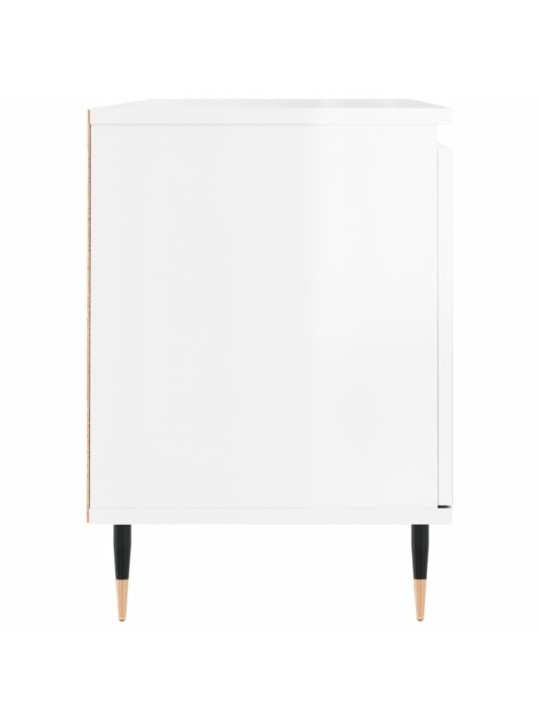 Tv skapītis, spīdīgi balts, 104x35x50 cm, inženierijas koks