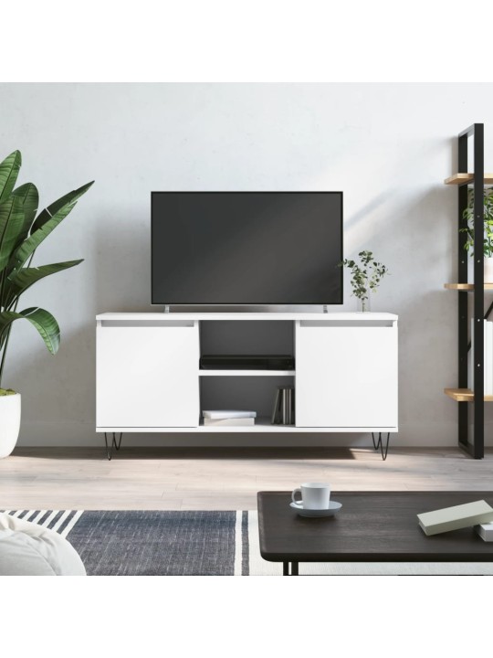 Tv skapītis, balts, 104x35x50 cm, inženierijas koks