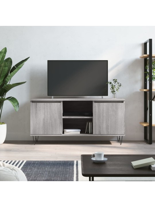 Tv skapītis, pelēcīgs, 104x35x50 cm, inženierijas koks