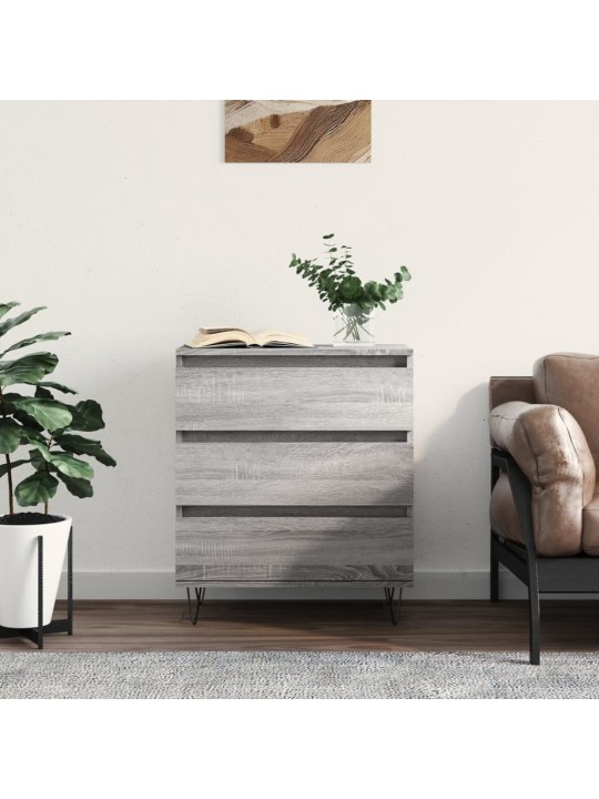Kumode, pelēka ozolkoka, 60x35x70 cm, inženierijas koks