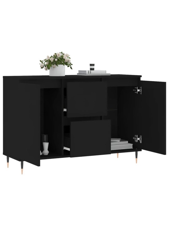 Kumode, melna, 104x35x70 cm, inženierijas koks